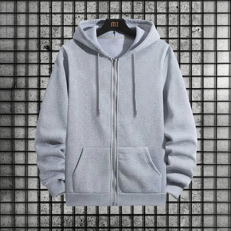 2026 New Arrival Men's Zipper Hoodie Sweatpants 2 Piece Set High Quality Hooded Long Sleeve Sweatshirt Autumn Winter Tracksuit