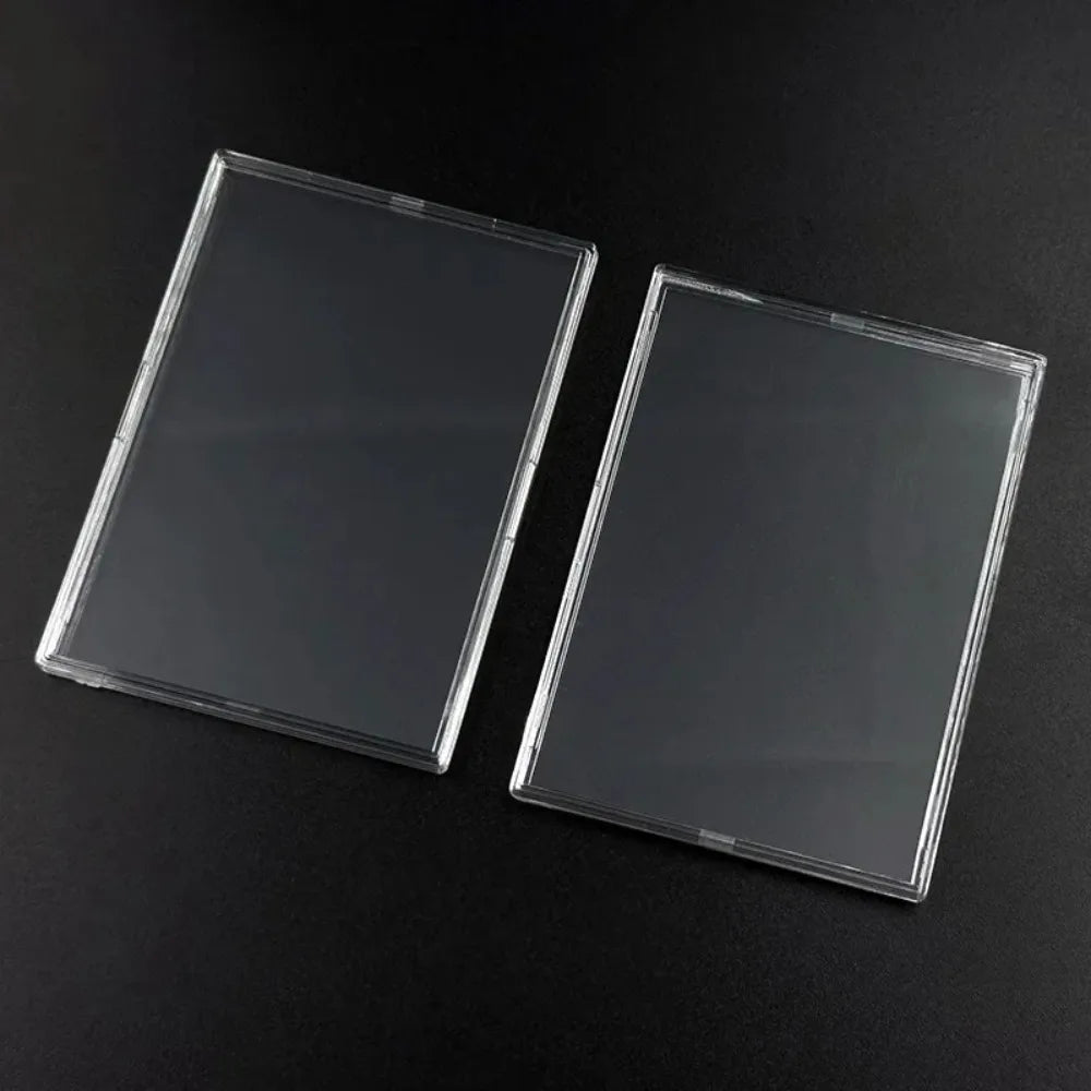 Transparent acrylic card storage clip-type game sports trading card display box K-pop idol photo protective cover non-magnetic