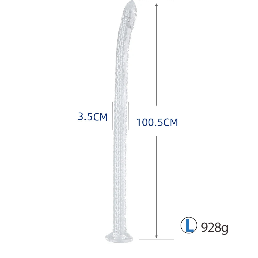 45-100cm Long Snake Monster Dildo Soft Anal Plug Giant Fantasy Clear Flexible Anus Massager Suction Cup Sex Toys For Men Women