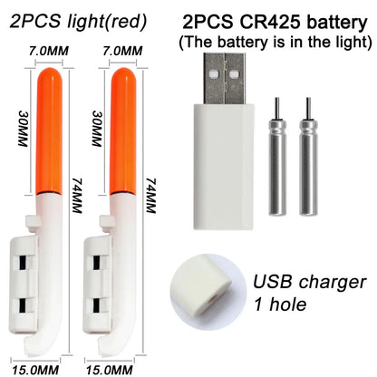 Electronic Fishing Light CR425 3.6V Battery USB Charge Rod Sense Strike Indicator LED Stick Pesca Tackle Night Bright Flash Lamp