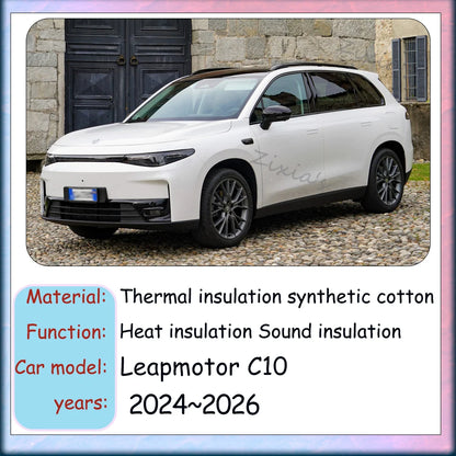 For Leapmotor C10 2024 2025 2026 Car Hood Engine lining Thermal Insulation Cotton Soundproof Mat Cover Protection Accessories