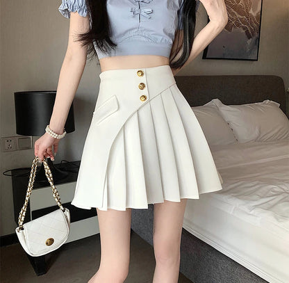 Black Pleat Skirts for Woman White High Waist Pleated Mini Clothes Short Kawaii Cute Women's Skirt Aesthetic Cheap Summer 2025 V