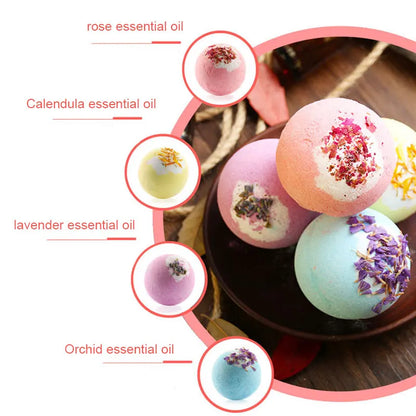 Bath Set Moisturizing Peeling Skin Care Bath Ball with Essential Oils And Bath Salts Handmade Bubble Ball Gift for Relaxing