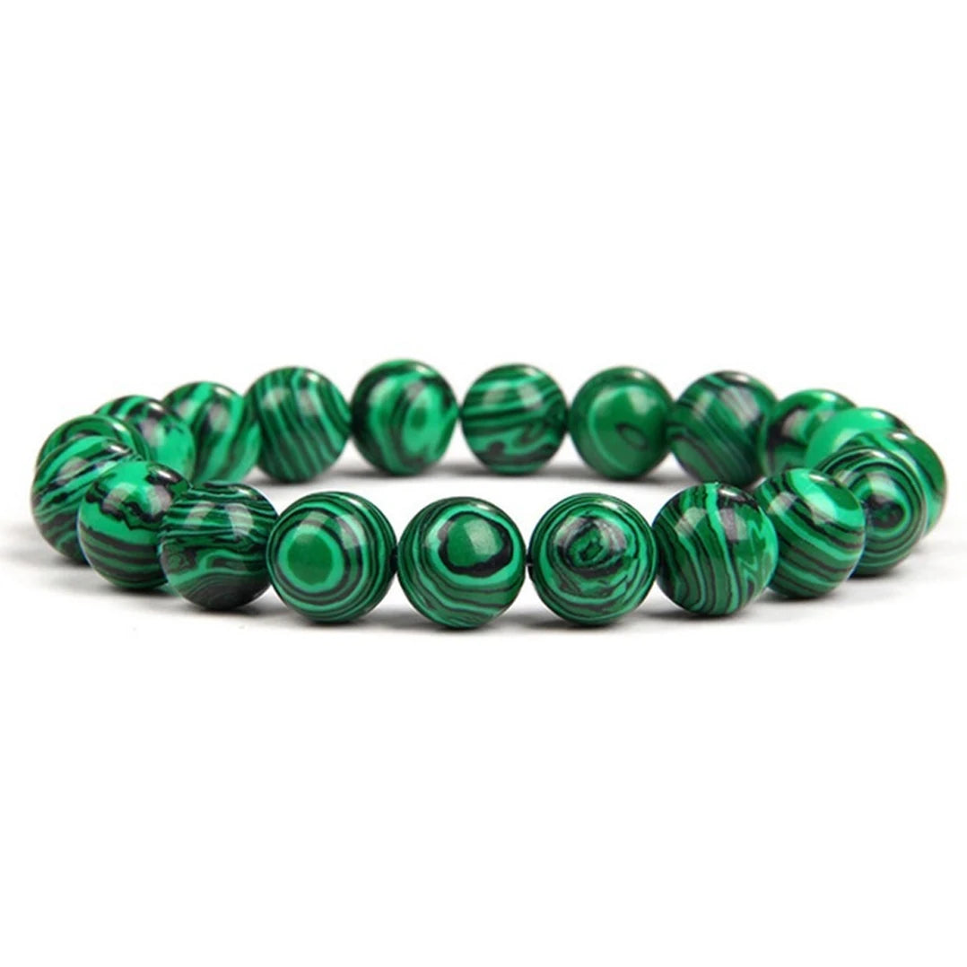 Natural Green Malachite Stone Bracelet 6/8/10mm Handmade Round Beads Bracelets Couple Energy Yoga Bracelet Men Women Jewelry Top