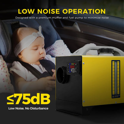 8KW Diesel Night Heater 12V/24V Diesel Air Heater Car Parking Heater With 24 Timer/Display/Silencers For Tent Boat Factory Home