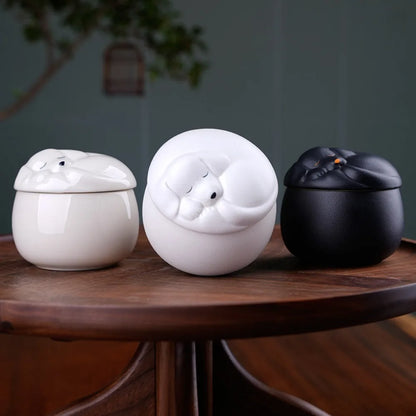 Ceramic Urn Dog Hair and Teeth Storage Pets Memorials Urn for Dogs Ashes Sealed and Moisture-proof Pet Souvenir Products
