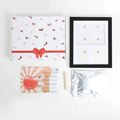 Pet Paw Print Photo Frame Dog Cat Footprints Commemorative Mud Table Photo Frame Baby Hand and Foot Print Photo Frame