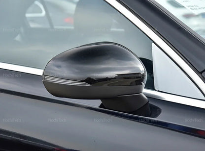For Mercedes-Benz W177 V177 C118 X118 2018-2023 Black Carbon Fiber Car Rear View Door Wing Side Mirror Cover Caps Shell Case