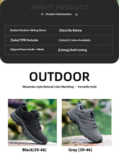 Men'S Spring And Autumn Outdoor Sports Shoes With Rotating Buckle Convenient Comfortable Anti Slip Hiking Shoes Large Size 39-48