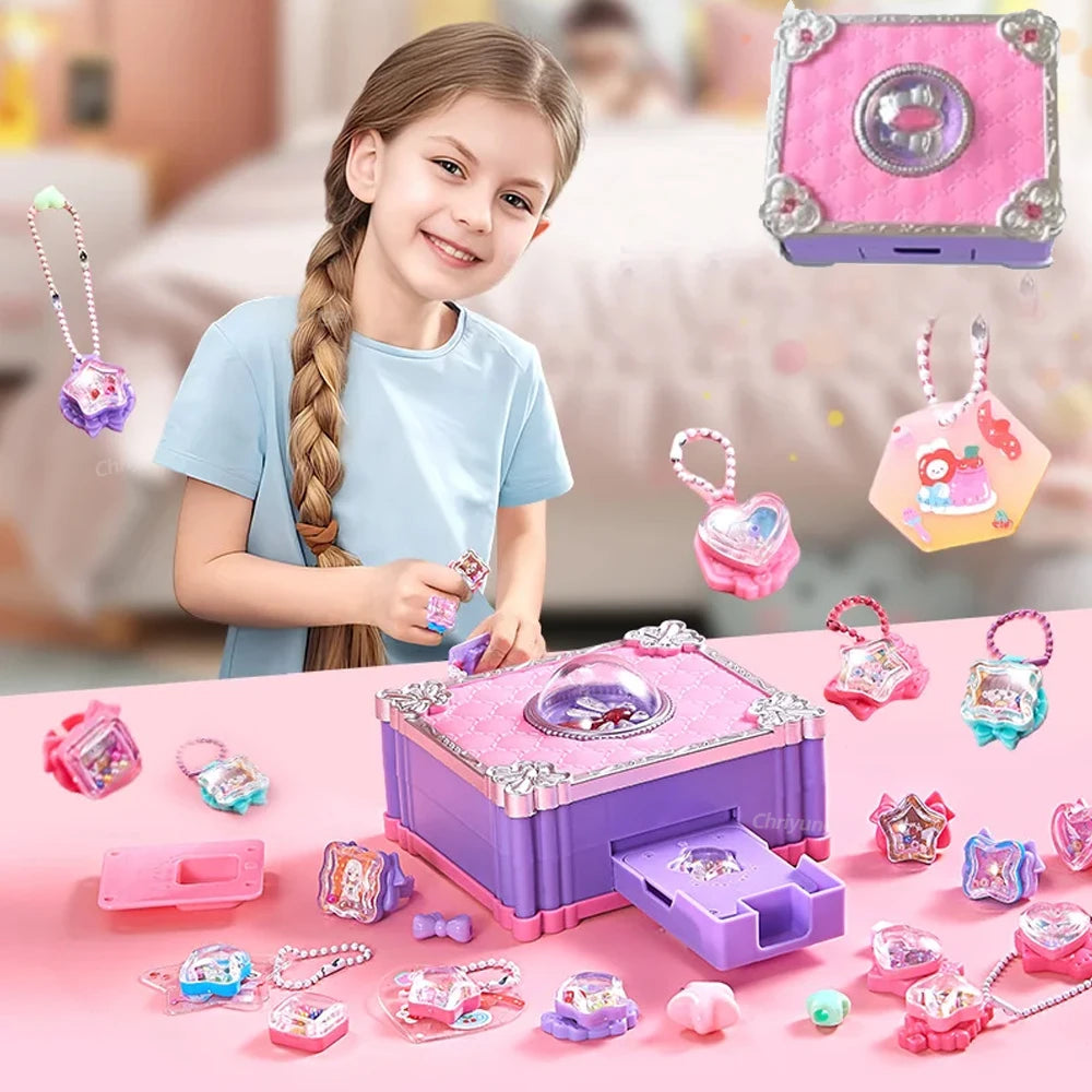 Chriyungel DIY Jewelry Making Kit for Girls 3D Magic Bracelets Rings Keychains Creative Craft Box Set Xmas Birthday Gift for Kid