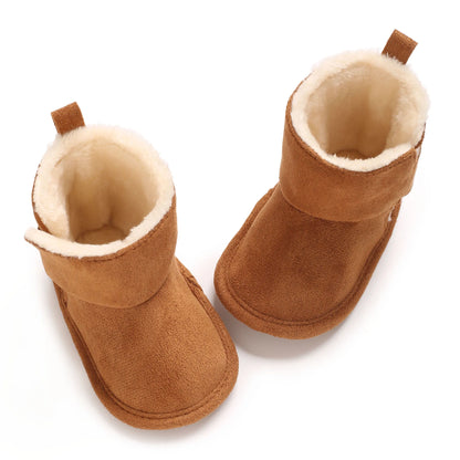 New Baby Boots For Winter Warmth 0-18M Newborn Baby Velcro Soft Sole Anti Slip Front Shoes Baby Shoes Warm Snow Boots