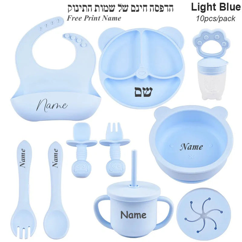 Baby Feeding Set Suction Cup Bowl Personalized Children's Tableware Set Baby Biting Toy Fruit Bear Plate Bowl Infant Cup Feeder