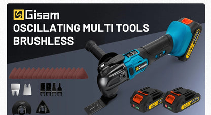 Gisam 20000OPM Cordless Quickrelease Oscillating Tool Multifunction Trimmer Power Tool Anti-Vibration for makita 18V battery Pin