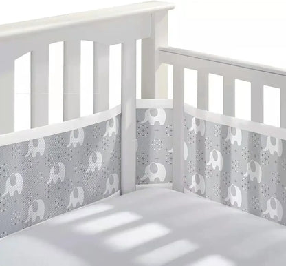 Breathable Mesh Bed Liner 4 Panel Baby Cot Fence Cotton Railing Thicken Bumper One-piece Crib Around Protector Baby Room Decor