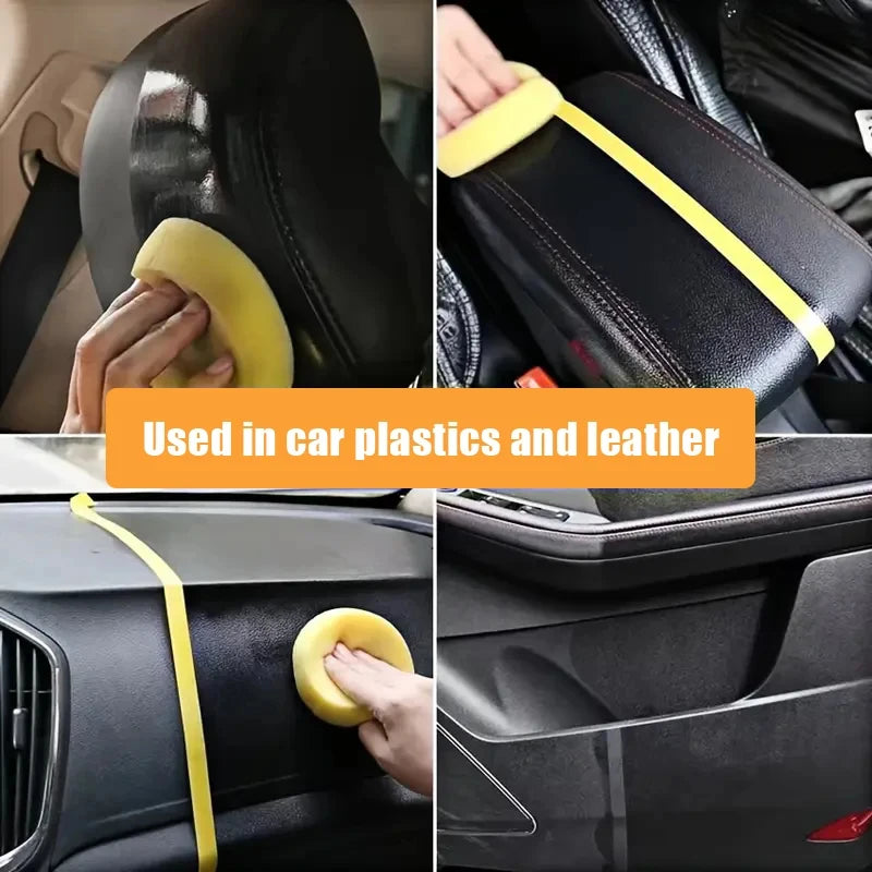 Car Interior Plastic Repair Care Kit, Scratch Repair Paste, Refresh Faded Aged Trim, Polish Brighten with Long-Term Protection