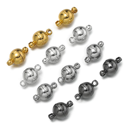 10Sets Magnetic Clasps 6mm/8mm/10mm Buckle Hook Round Magnet Converter Clasp For Bracelet DIY Jewelry Making Findings