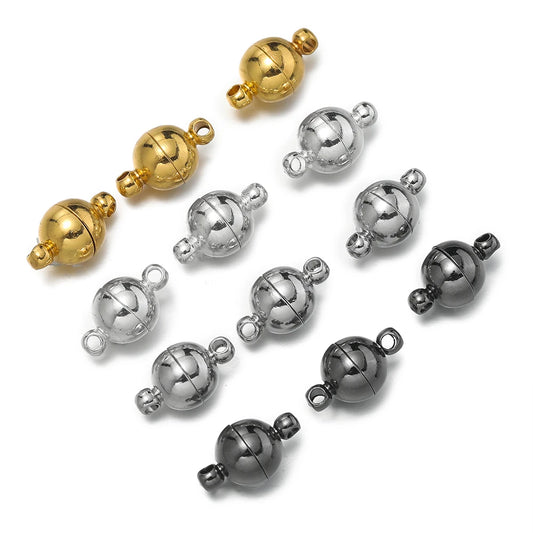 10Sets Magnetic Clasps 6mm/8mm/10mm Buckle Hook Round Magnet Converter Clasp For Bracelet DIY Jewelry Making Findings