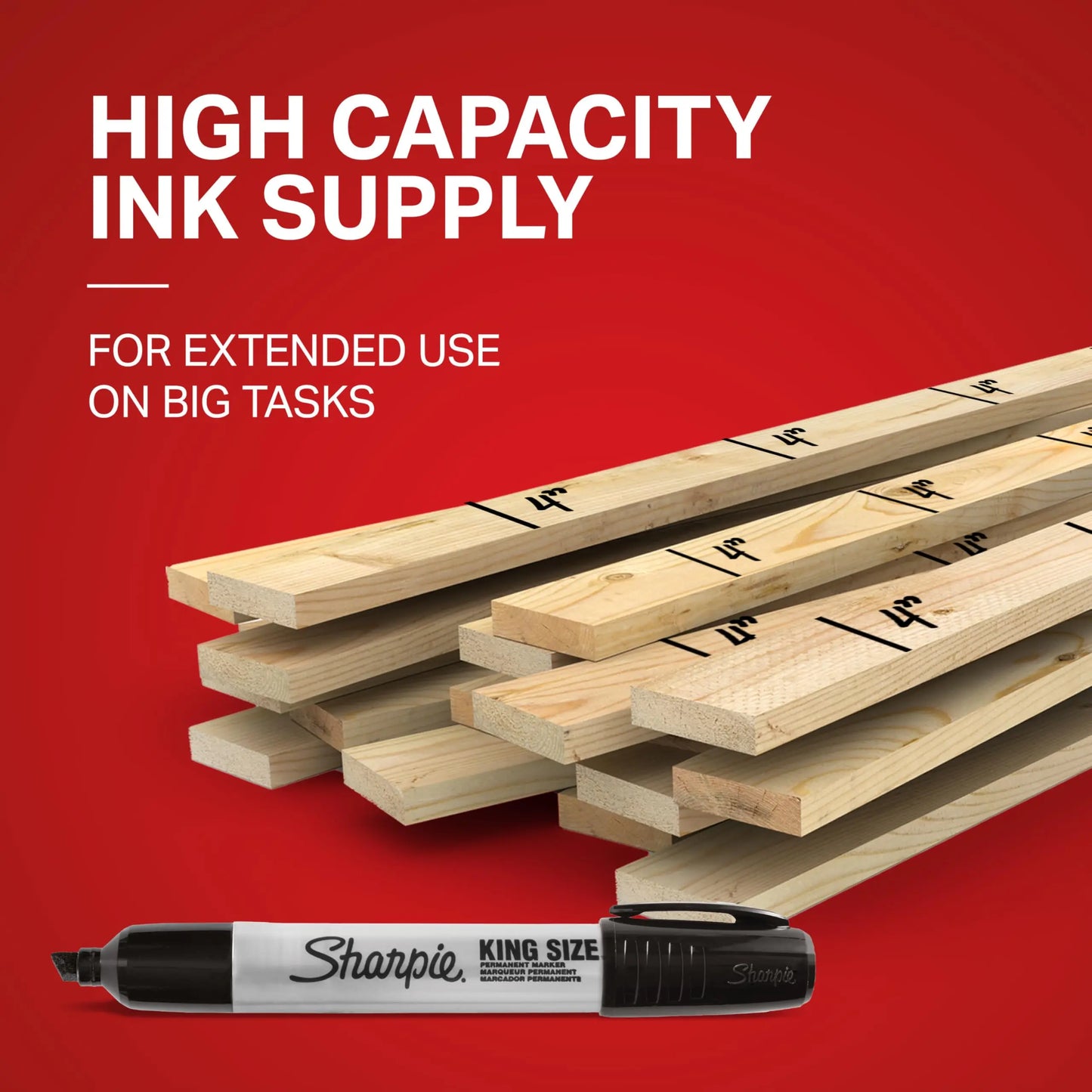 Sharpie King Size Permanent Markers, Chisel Tip, Black, 12 Count - Thick Poster Markers, Heavy Duty For Work & Industrial Use
