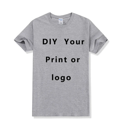 EU size 100% pure cotton custom T-shirt front and back team school uniform store logo text photo for men's personalized high-end