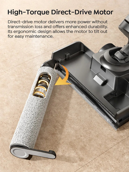 Laresar S7 Pro Cordless Wet Dry Vacuum Cleaner Mop, Lay-Flat 5-Min Drying 80°C Hot Wash 19000 Pa 50min Runtime Home Floor Washer
