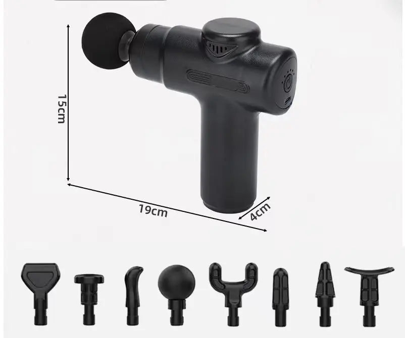 Electric Deep Tissue Massage Gun with 8 Interchangeable Heads for Arms Back Legs & Full Body, Portable Device for Sport