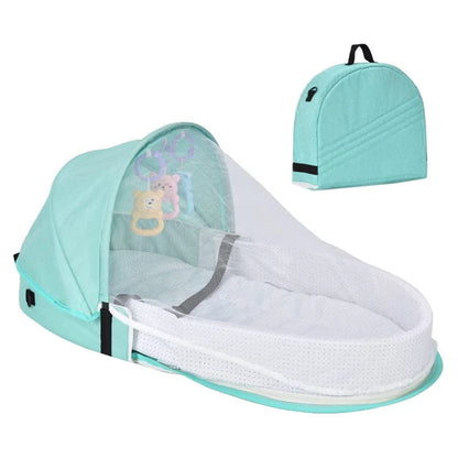 Baby Travel Bed Tight Stitching Baby Travel Cot Soft Linen Cotton Tear Resistant Multifunctional Comfortable Touch for Garden