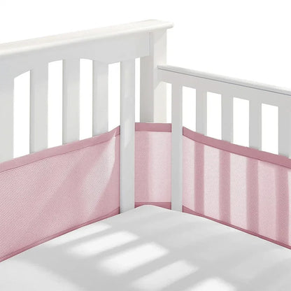Breathable Mesh Bed Liner 4 Panel Baby Cot Fence Cotton Railing Thicken Bumper One-piece Crib Around Protector Baby Room Decor