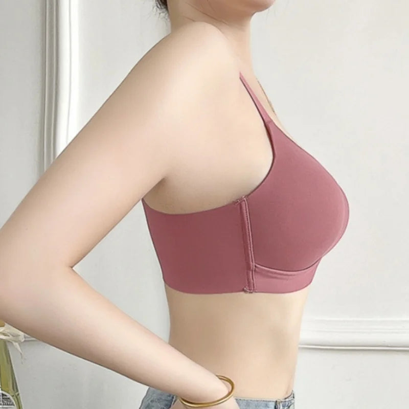 3Pcs/Set Seamless Bras For Women Non-wire Push-Up Bra Glossy Deep V Underwear Fixed 3/4 Cup Comfort Daily Wear Lingerie S-XXL