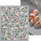 5D Pink Blue Floral Nail Art Stickers Petals Leaf Plant Embossed Nail Decals Spring Summer Flower Design for DIY Nail Supplies