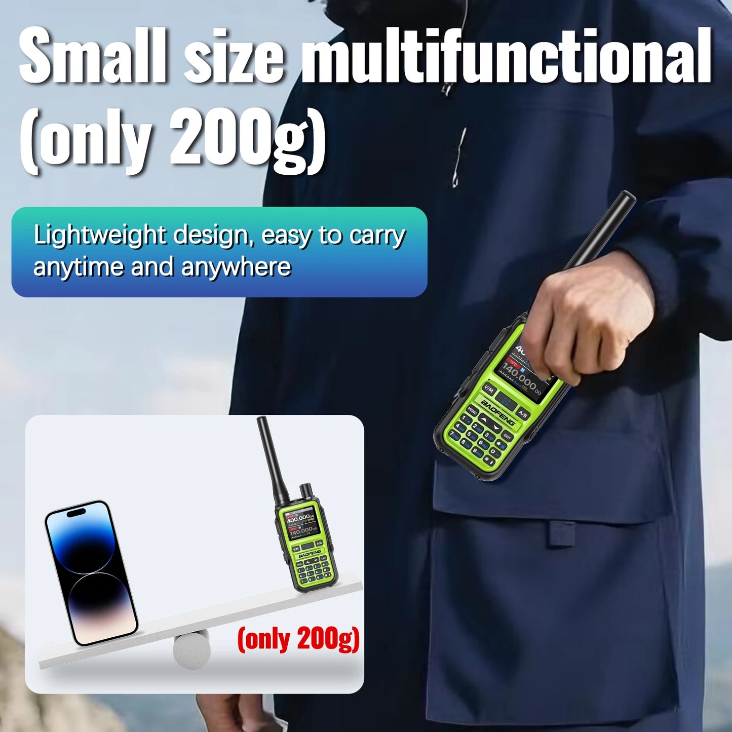 BAOFENG UV-5R Mini Walkie Talkie Air Band Bluetooth Programming Wireless Copy Frequency 999CH Full Band Long Range Two Way Radio