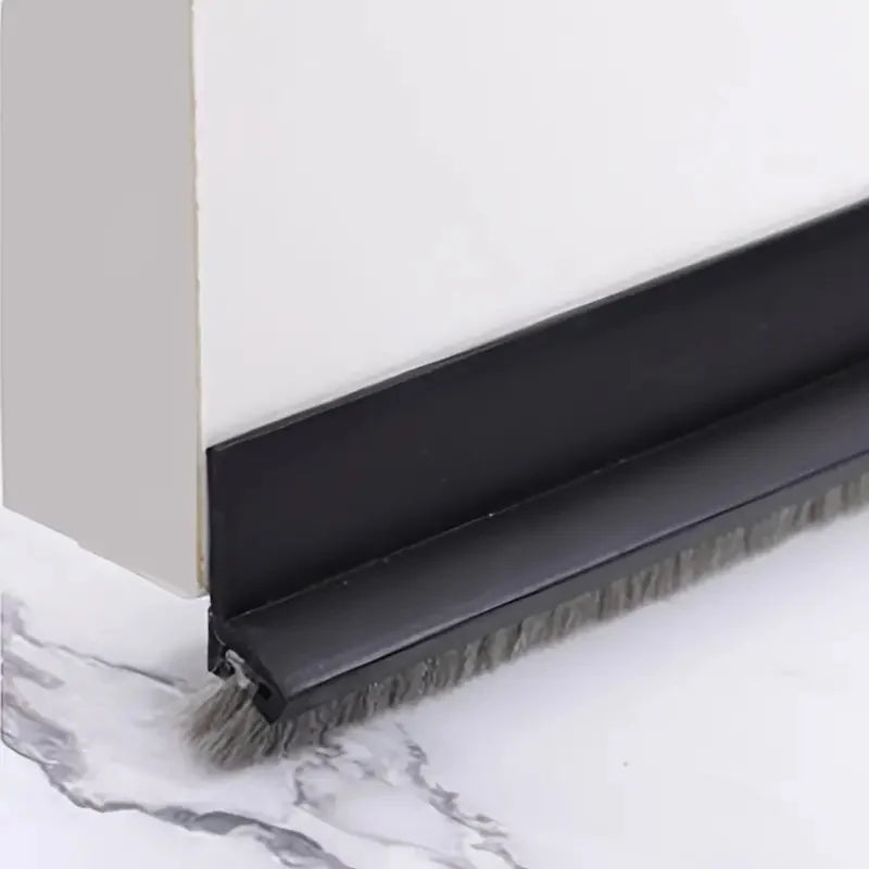 Door Seal Draft Stopper with Brush Reduce Noise, Rubber Door Sweep Breeze Blocker Insect Proof, Dust Proof and Sound Proof Seal