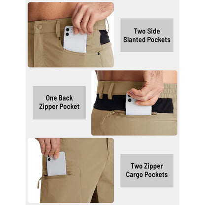 TACVASEN Men's Lightweight Shorts Outdoors Hiking Fishing Short Pants with Multiple Pockets Quick Dry Summer Work Cargo Shorts