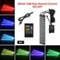Car Interior Light Ambient Light with USB Cigarette Decorative Lamps RGB Car Footwell Light with Remote/Voice Control