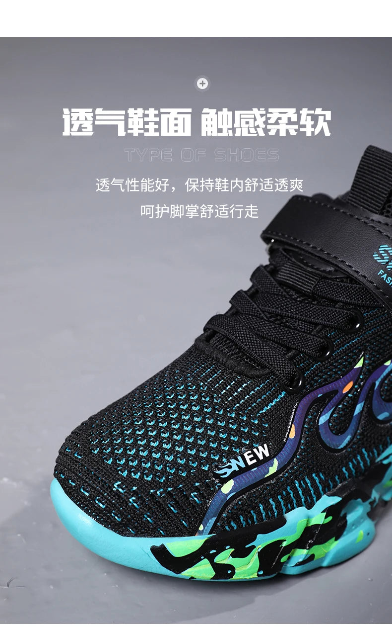 Boys Running Shoes 2022 Design Children Sneakers Mesh Kids Casual Sneakers 7-12 Years Children Sneakers for Boys