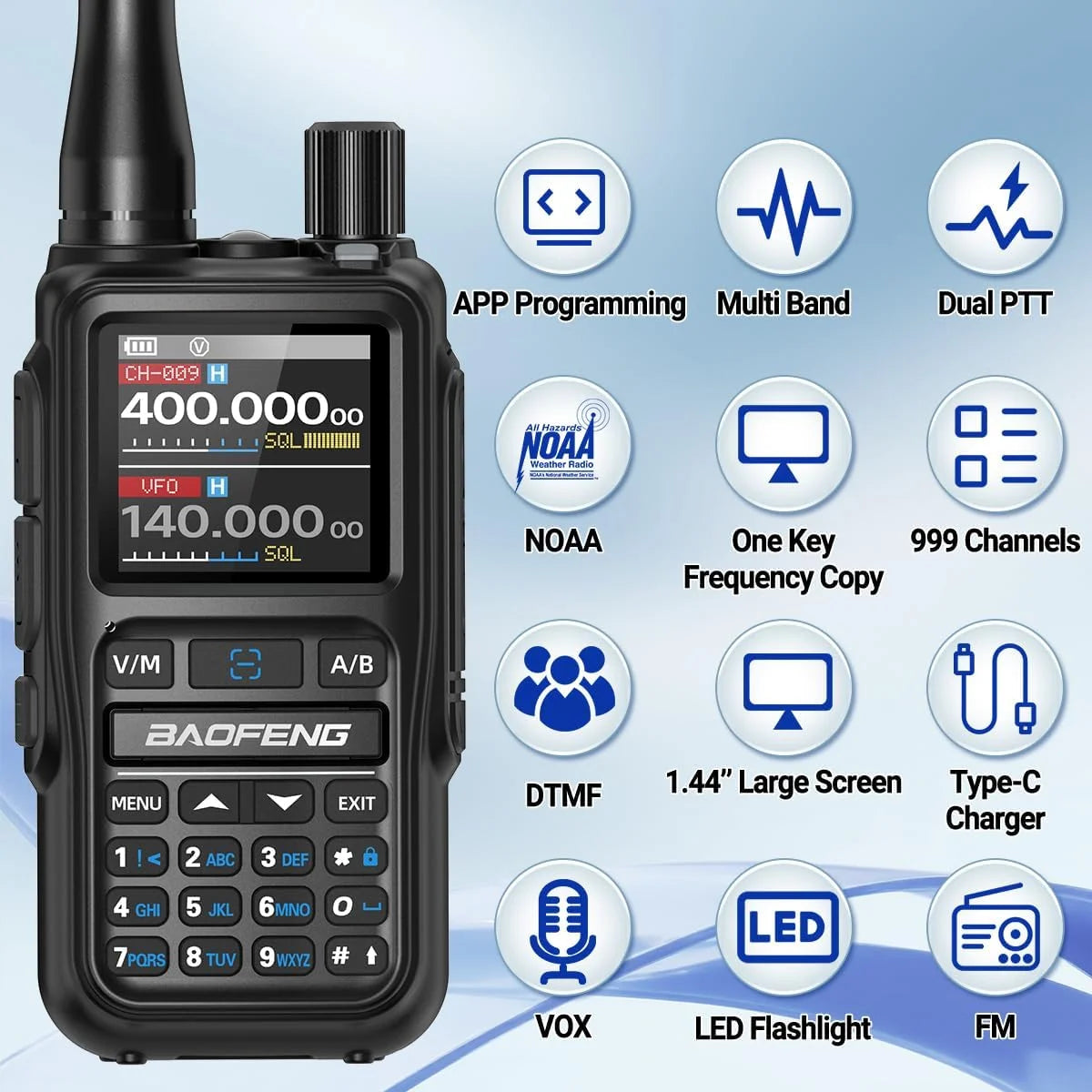 2PCS BAOFENG UV-5RMini Talkie-Walkie Multi-Band Programming Wireless Copy Frequency 5W 999CH AM FM Long Range Bidirectional Radio