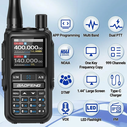 2PCS BAOFENG UV-5RMini Talkie-Walkie Multi-Band Programming Wireless Copy Frequency 5W 999CH AM FM Long Range Bidirectional Radio