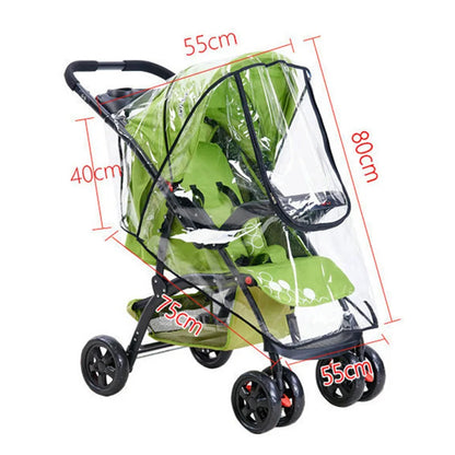Transparent Baby Trolley Rain Cover Universal Waterproof Breathable Stroller Raincoat Zipper Opens Umbrella for Cart Accessories