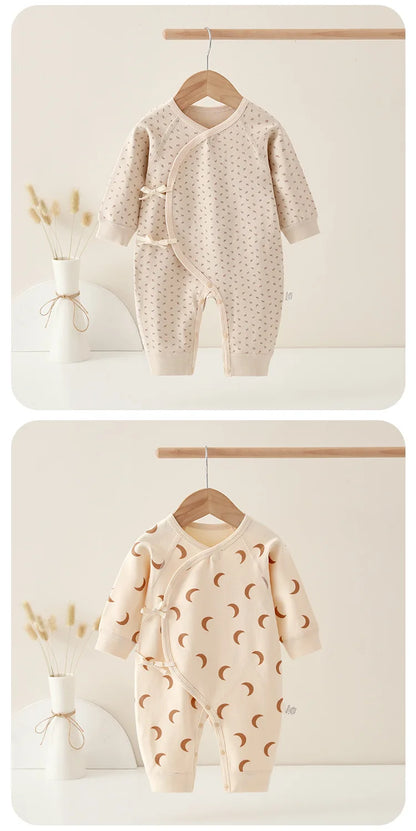 AYNIGIELL Spring Autumn 0-6 Months Baby Jumpsuit Cartoon Pattern Male and Female Infants 100%Cotton Rompers Infant Clothing