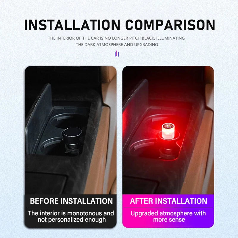 For Alfa Romeo Mini USB LED Car Light Auto Interior Atmosphere Light Emergency Lighting Light 159 Giulietta Giulia 147 Mito 156