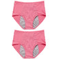 2pcs Women's Physiological Briefs Girl Menstrual Panties Ladies Period Leak Proof Panty Mid Waist Ice Silk Underwear