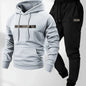 The 2026 new men's two-piece casual long-sleeved hooded sports shirt and sports pants set is suitable for wearing in autumn