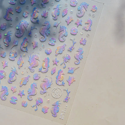 Colorful Water Bubble 5D Nail Art Stickers Goldfish Koi carp Dreamy Polarized Dreamlike Self Adhesive Delicate Manicure Decals