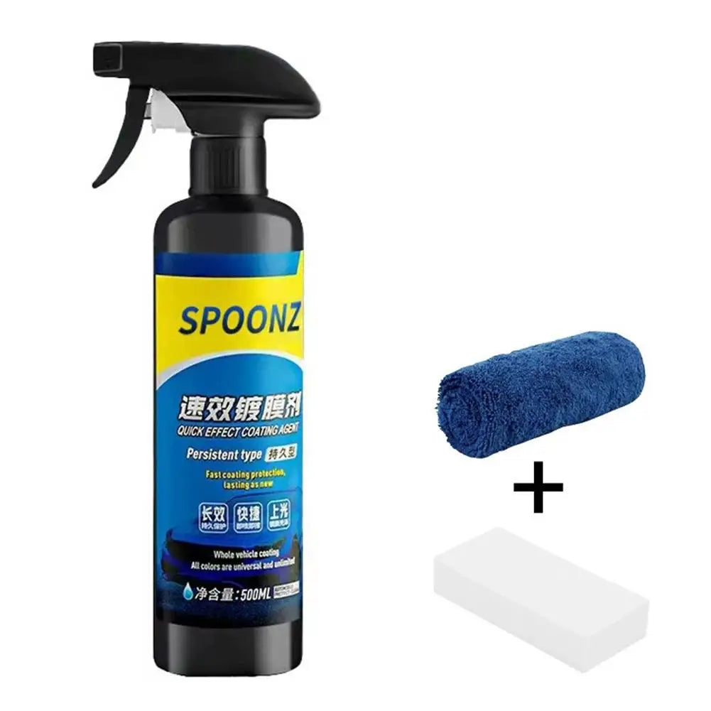 500ML Car Coating Spray Nano Ceramic Quick Effect Coating Agent Spray Quick Coat Wax Polish Spray Protection Car Care KIT 1/3set
