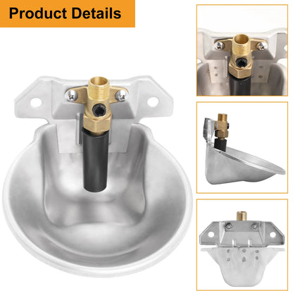 Automatic Goat Sheep Water Drinker Bowl Stainless Steel Lamb Drinker Waterer With Copper Valve Farm Animal Dog Feeding Supplies