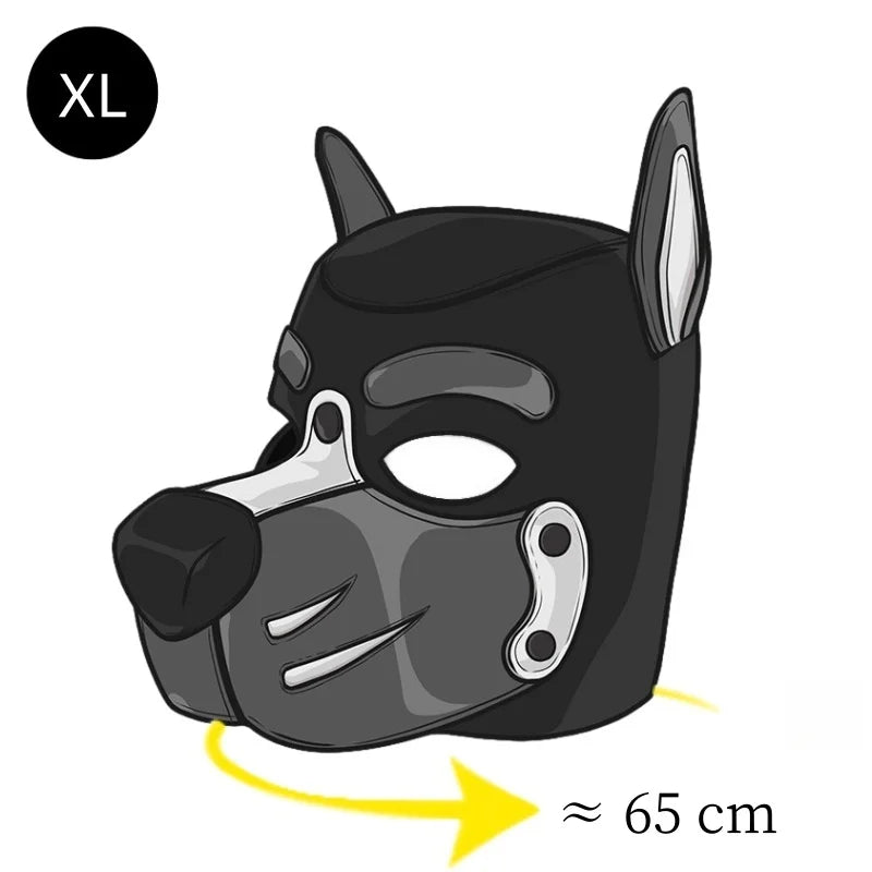 Sexy Charm Adult Rave Lingerie with Fetish Dog Hood Chest Harness Single Glove Arm Binder for Couple BDSM Body Bondage Clothing