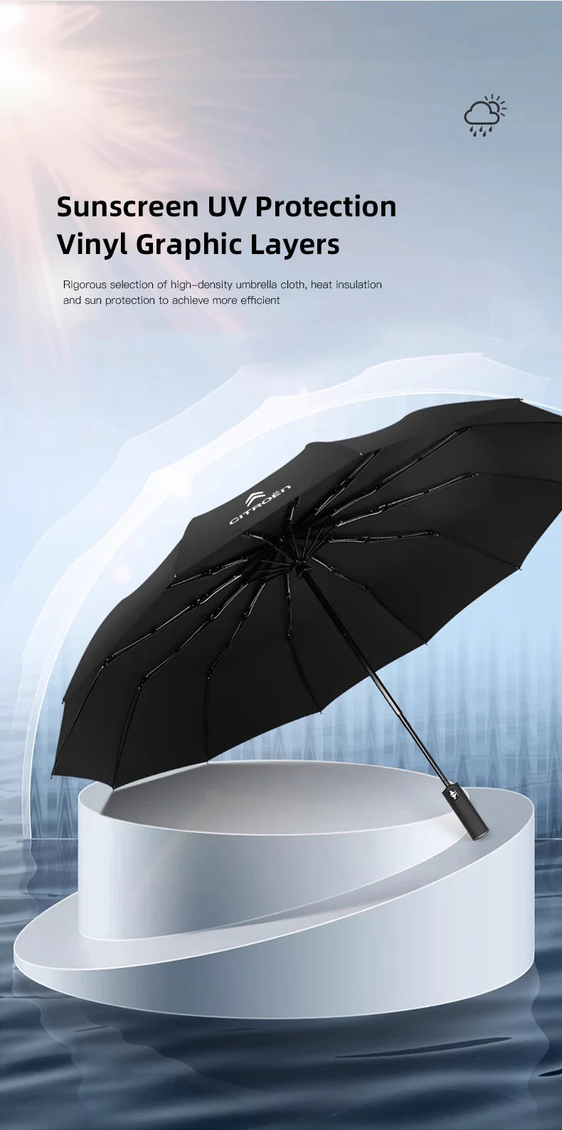Car Interior Accessories Car Folding Umbrella Portable For Citroen C1 DS3 C2 C3 Vts C4 Saxo C4L C5 C6 C8 Xsara C3-XR Picasso