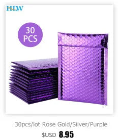 10Pcs/lot Rose Gold Metallic Bubble Mailers Foil Padded Bags Aluminized Postal Bags Gift Packaging Padded Shipping Envelopes