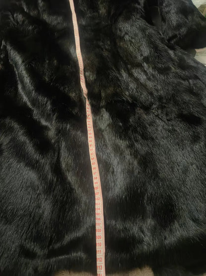 Real Rex Rabbit Fur Coat Women Autumn Winter Long Jacket Thick Warm New Fashion Fox Fur Collar Elegant Female Warm Outerwear