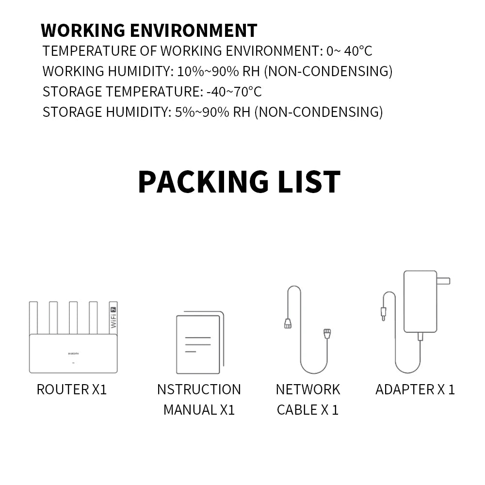 New XIAOMI Router BE5000 WiFi 7 5011Mbps 2.5GHz Network Port 512MB Memory Dual Broadband Access Network Security Protection  -CN
