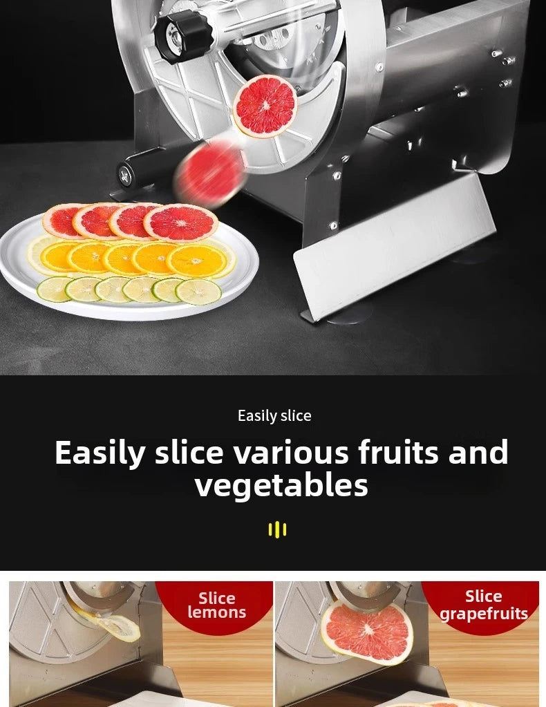 Commercial Stainless Steel Lemon Slicer Hand-Cranked Potato & Vegetable Cutter for Fruits, Lotus Root Multi-Function Kitchen Sl